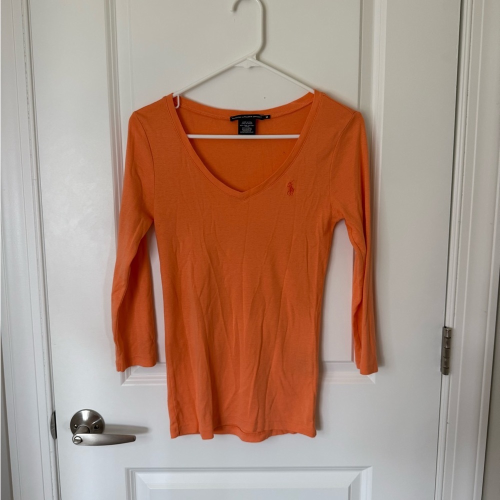 Polo Ralph Lauren Orange V-Neck Blouse